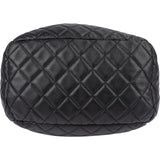 Chanel Quilted Lambskin Palladium CC Drawstring Bucket Handbag