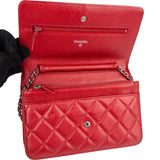 Chanel Quilted Caviar Leather Wallet on Chain Crossbody Bag