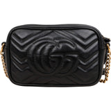 Gucci Chevron Matelassé Leather GG Marmont Mini Camera Crossbody Bag