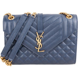 Saint Laurent Grain De Poudre Leather Envelope Medium Crossbody Bag