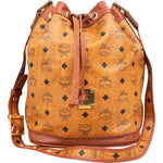 MCM Monogram Visetos Drawstring Bucket Crossbody Bag - vintageandkickz