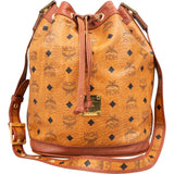 MCM Monogram Visetos Drawstring Bucket Crossbody Bag - vintageandkickz