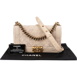 Chanel Quilted Iridescent Medium Boy Single Flap Crossbody Bag