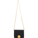 Prada Saffiano Leather Round Lock Flap Small Crossbody Bag