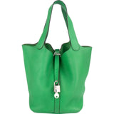 Hermès Green Taurillon Clemence Picotin Lock 22 (MM) Handbag