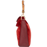 Gucci Suede Bamboo Handle Hobo Handbag