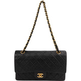 Chanel Quilted Lambskin Medium 24K Gold Double Flap Shoulder Bag