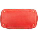 Prada Grained Red Vitello Daino Tote Handbag - vintageandkickz