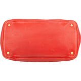 Prada Grained Red Vitello Daino Tote Handbag - vintageandkickz