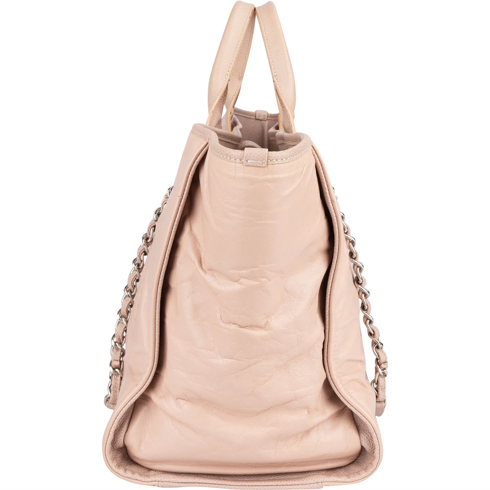 Chanel Rose Leather Shopper Deauville Shoulder Bag - vintageandkickz
