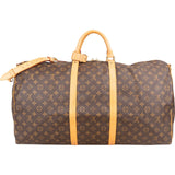 Louis Vuitton Monogram Canvas Keepall 60 Bandoulière Travel Bag