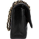 Chanel Quilted Caviar Leather Gold Medium Double Flap Crossbody Bag