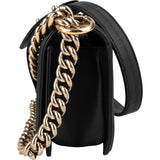Chanel Chevron Quilted Lambskin Small Boy Single Flap Crossbody Bag