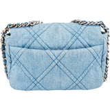 Chanel 19 Quilted Denim Single Flap Crossbody Bag