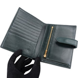 Celine Green Grained Calfskin Medium Strap Wallet