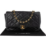 Chanel Quilted Lambskin 24K Gold Single Flap Crossbody Bag