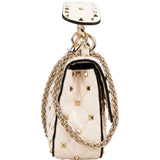 Valentino Quilted Leather Rockstud Spike Turnlock Flap Crossbody Handbag