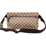 Gucci Grained Leather Monogram GG Canvas Crossbody Belt Bag