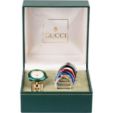 Gucci Gold Tone Change Bezel 1100L Chain Woman Watch