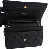 Chanel Quilted Caviar Leather Wallet On Chain Crossbody Bag