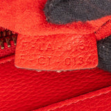 Celine Red Drummed Calfskin Leather Luggage Handbag