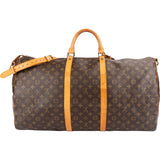 Louis Vuitton Monogram Canvas Keepall 60 Bandoulière Travel Bag