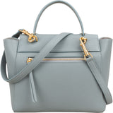 Celine Light Blue Leather Grained Calfskin Belt Handbag