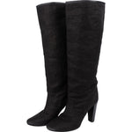 [🔄️B12 / F15] Hermès Black Cotton Knee High Boots - vintageandkickz