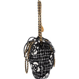 Chanel 22 Cashmere Checkered Rose Pattern Bucket Small Crossbody Handbag