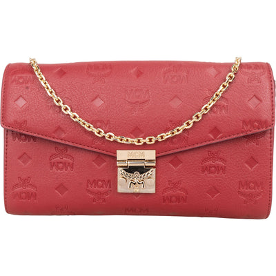 MCM Visetos Monogram Embossed Leather Millie Flap Crossbody Bag