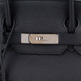 Hermès Blue Indigo Clemence Leather Palladium Birkin 30 Handbag