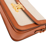 Celine Canvas & Calfskin Teen Triomphe Crossbody Bag