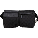 Gucci Black Monogram GG Belt Crossbody Bag