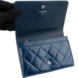 Chanel Aged Calfskin Chevron Quilted Flap Wallet