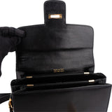 Celine Black Boxcalf Triomphe Shoulder Bag