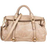 Miu Miu Vitello Lux Bow Satchel Handbag
