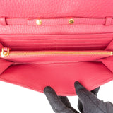 Prada Pink Pebbled Leather Wallet on Chain Crossbody Bag