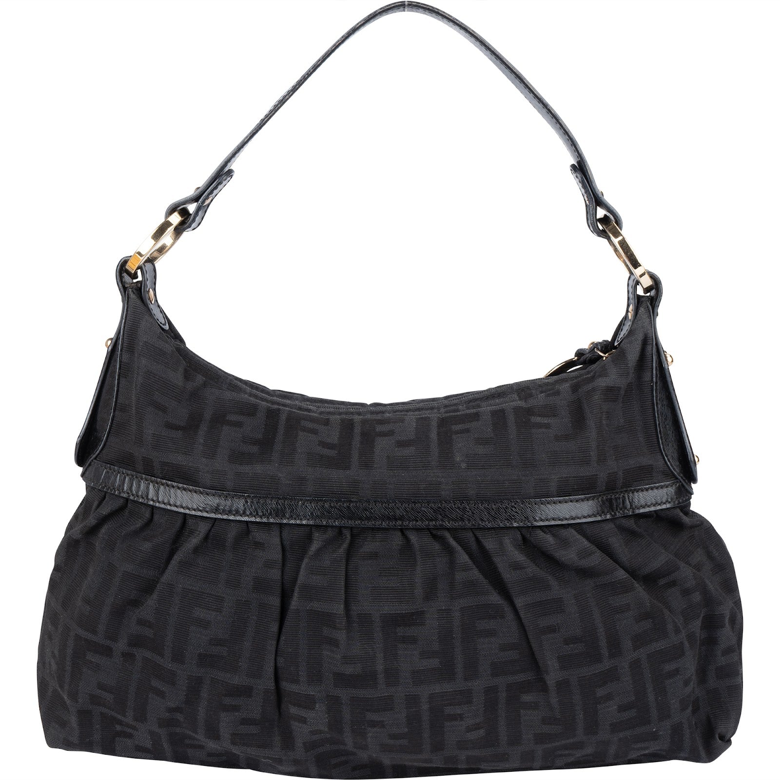 Fendi Monogram Zucca Canvas Chef Hobo Shoulder Bag - vintageandkickz