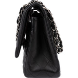 Chanel Quilted Lambskin Palladium Jumbo Double Flap Crossbody Bag