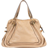 Chloé Beige Grained Leather Paraty Handbag