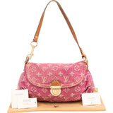 Louis Vuitton Pink Monogram Denim Pleaty Handbag