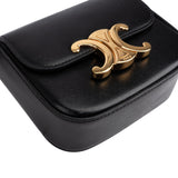 Celine Shiny Calfskin Mini Triomphe Crossbody Bag