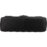 Chanel Quilted Lambskin Palladium Jumbo Double Flap Crossbody Bag