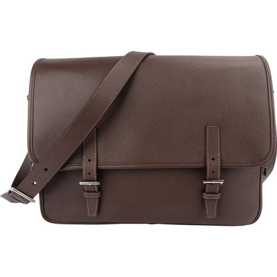 Prada Saffiano Leather Triangle Messenger Crossbody Bag