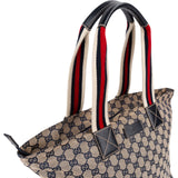 Gucci Monogram GG Canvas Web Handle Tote Shopper Shoulder Bag