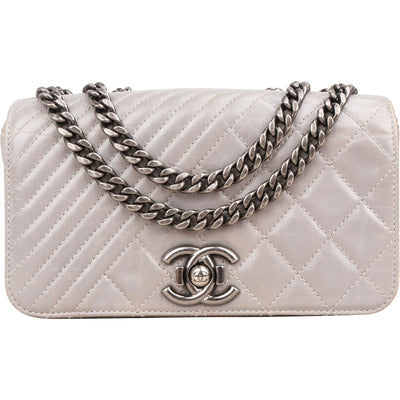 Chanel Aged Quilted Calfskin Coco Boy Single Flap Crossbody Bag