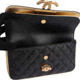 Chanel Quilted Lambskin and Metallic Leather Double Flap Crossbody Bag