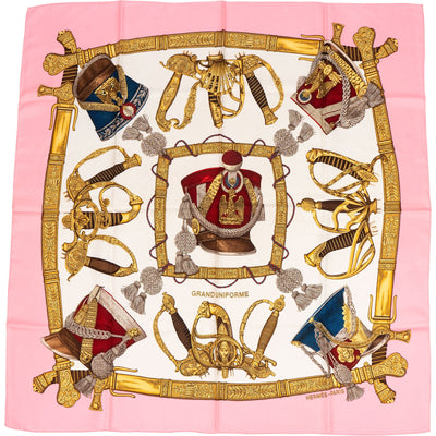 Hermès Grand Uniforme Silk Carre 90 Scarf Tuch