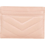 Saint Laurent Grain de Poudre Leather Chevron Card Holder