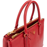 Prada Red Saffiano Leather Galleria Handbag